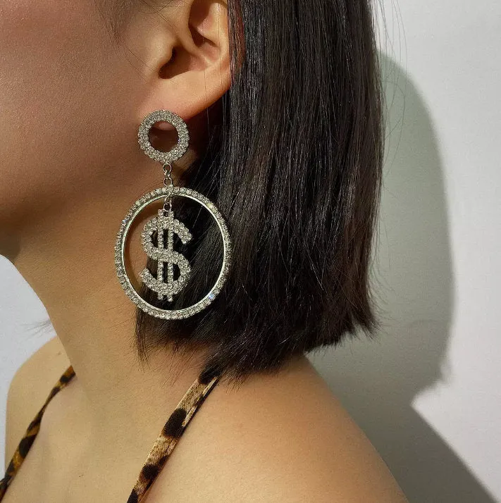 Big Hoop Earrings | Diamond Hoop Earrings | Womens Earrings | Earrings with Diamonds | Iced Out Earrings | Big Diamond Hoop Earrings