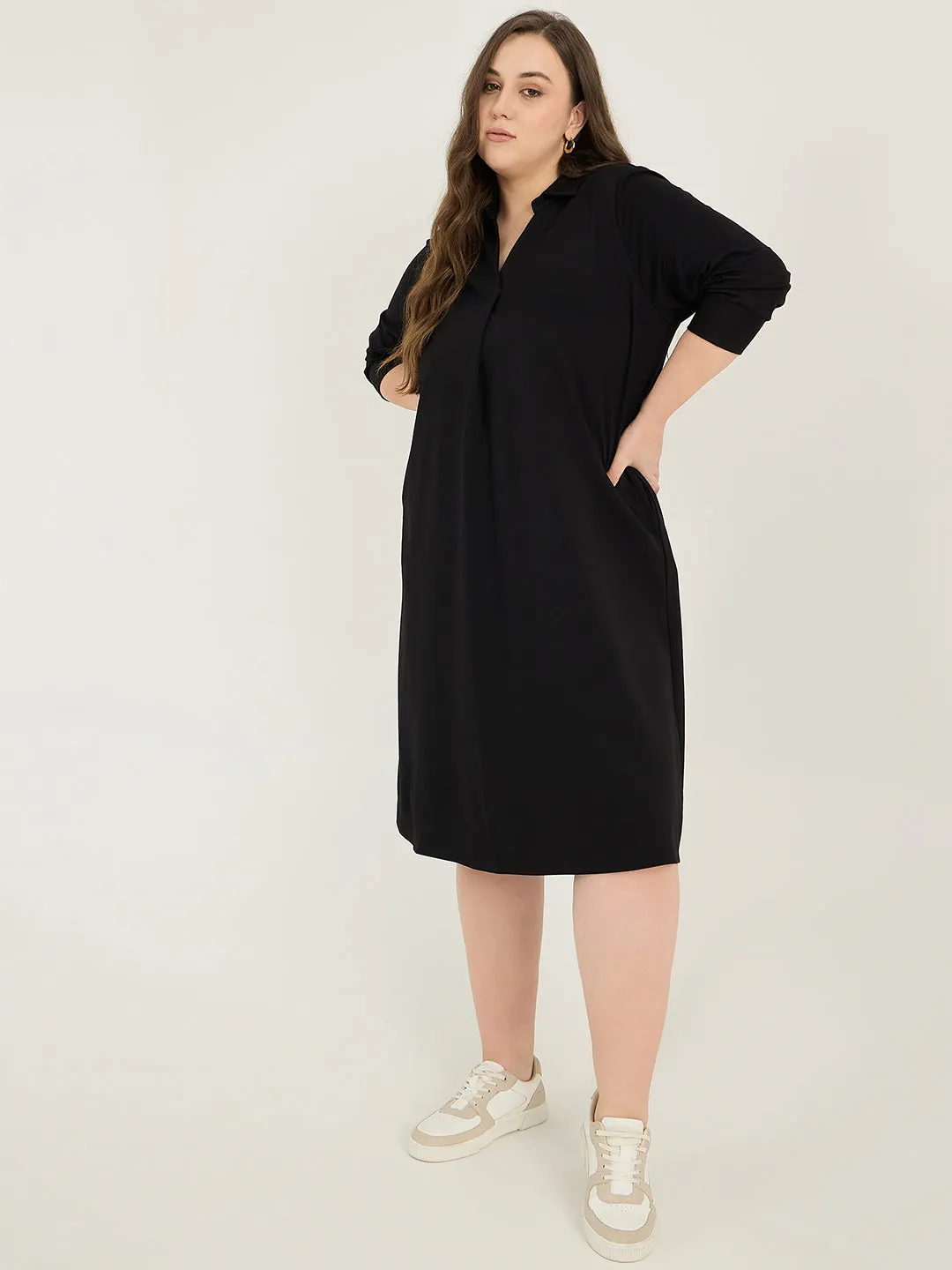 Black A-Line Travel Dress
