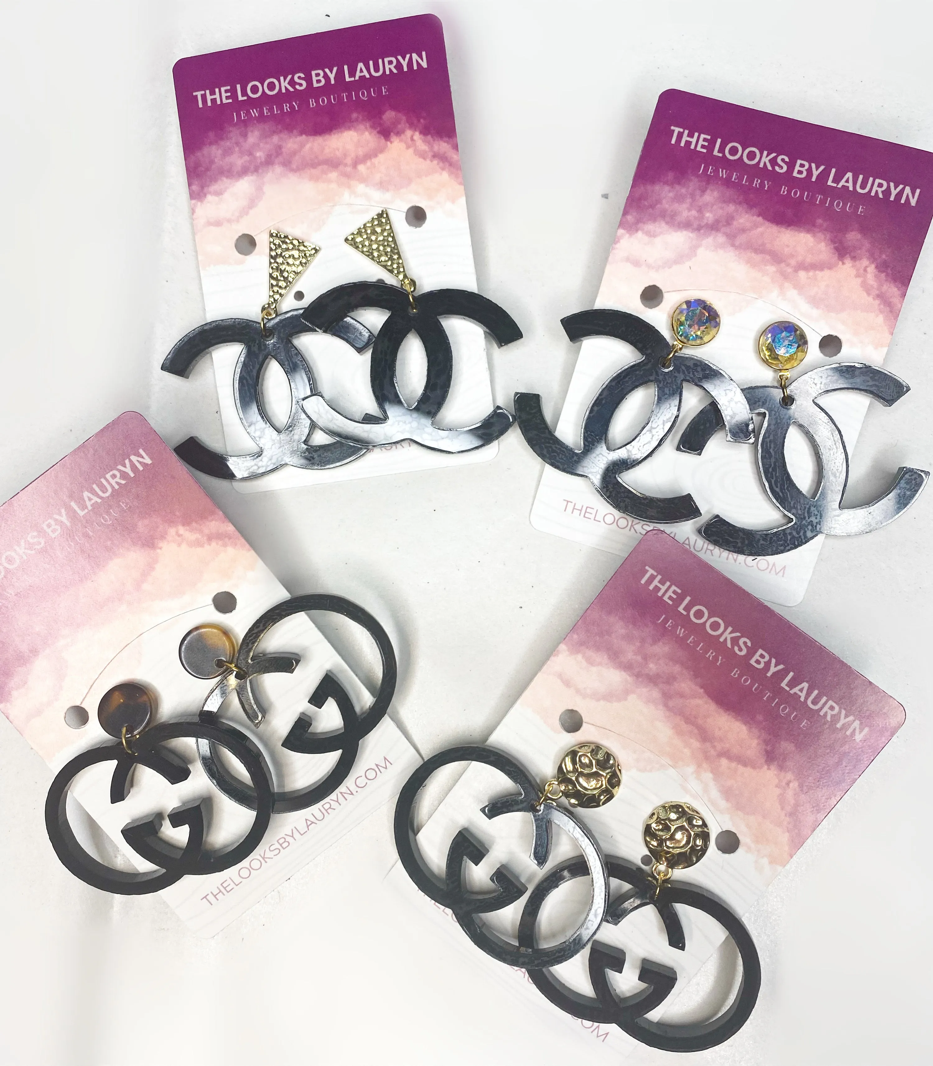 Black Acrylic Designer Inspired Earrings