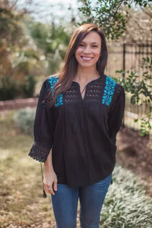 Black and Blue Franco Blouse