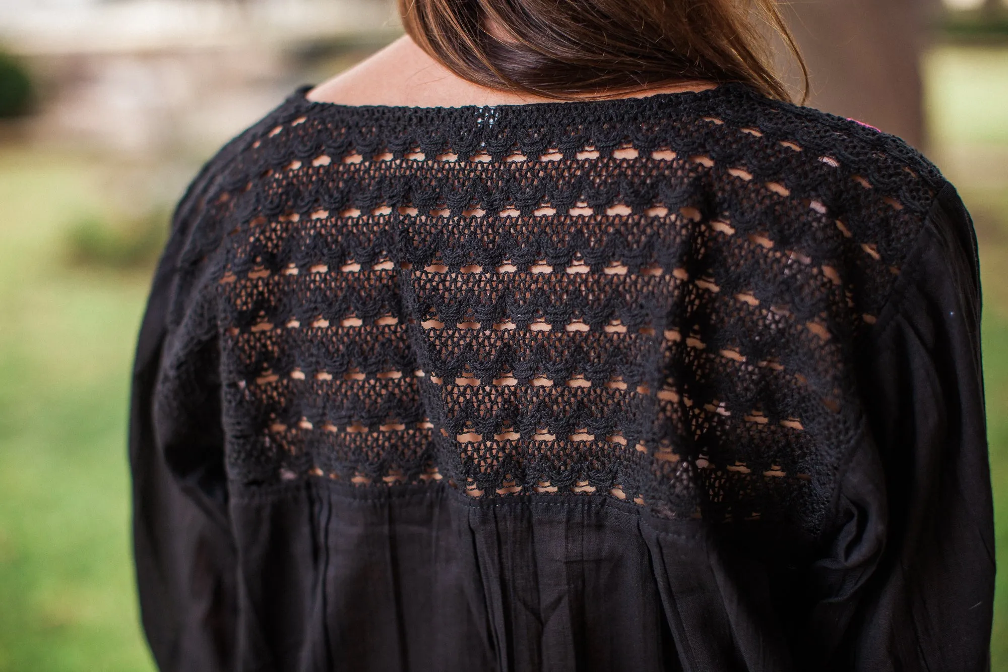 Black and Magenta Franco Blouse