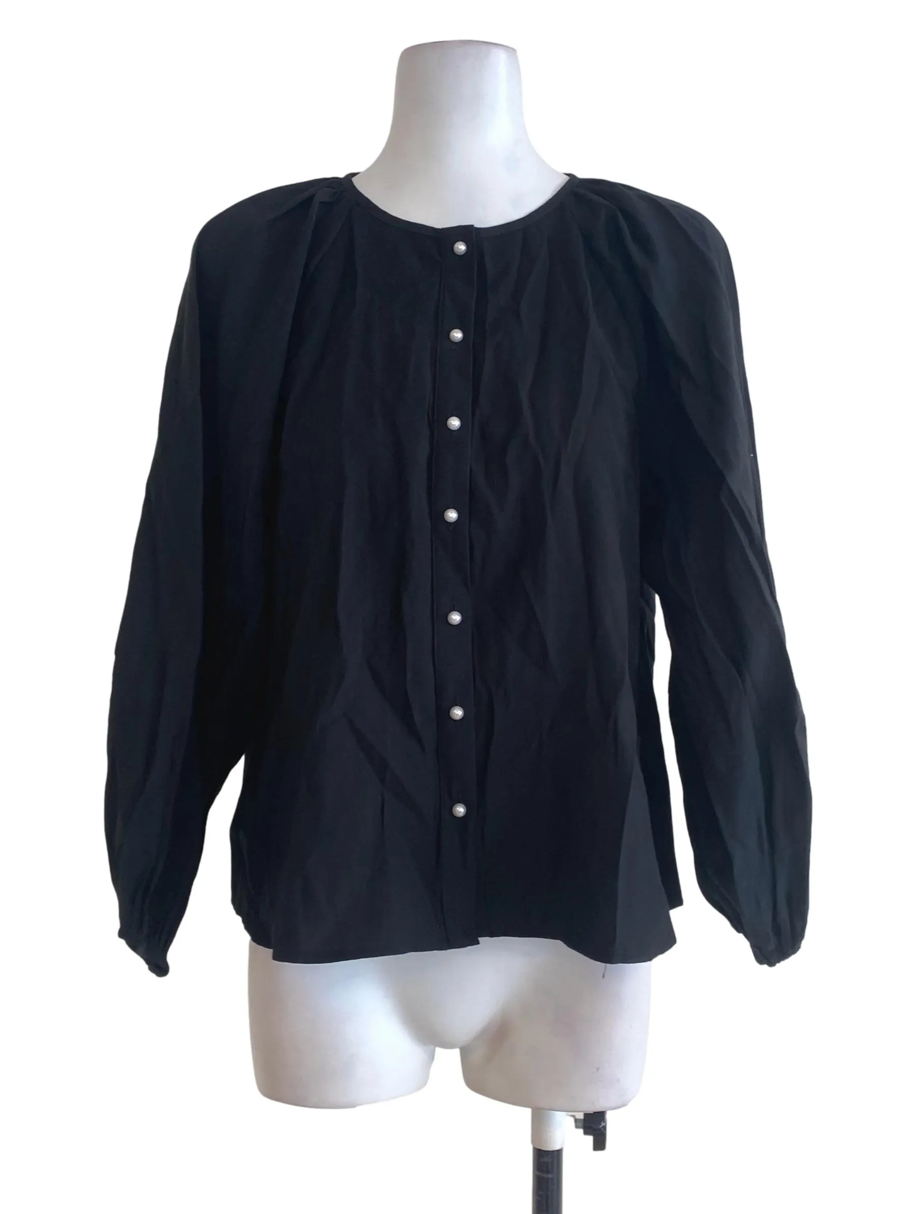 Black Button Down Top