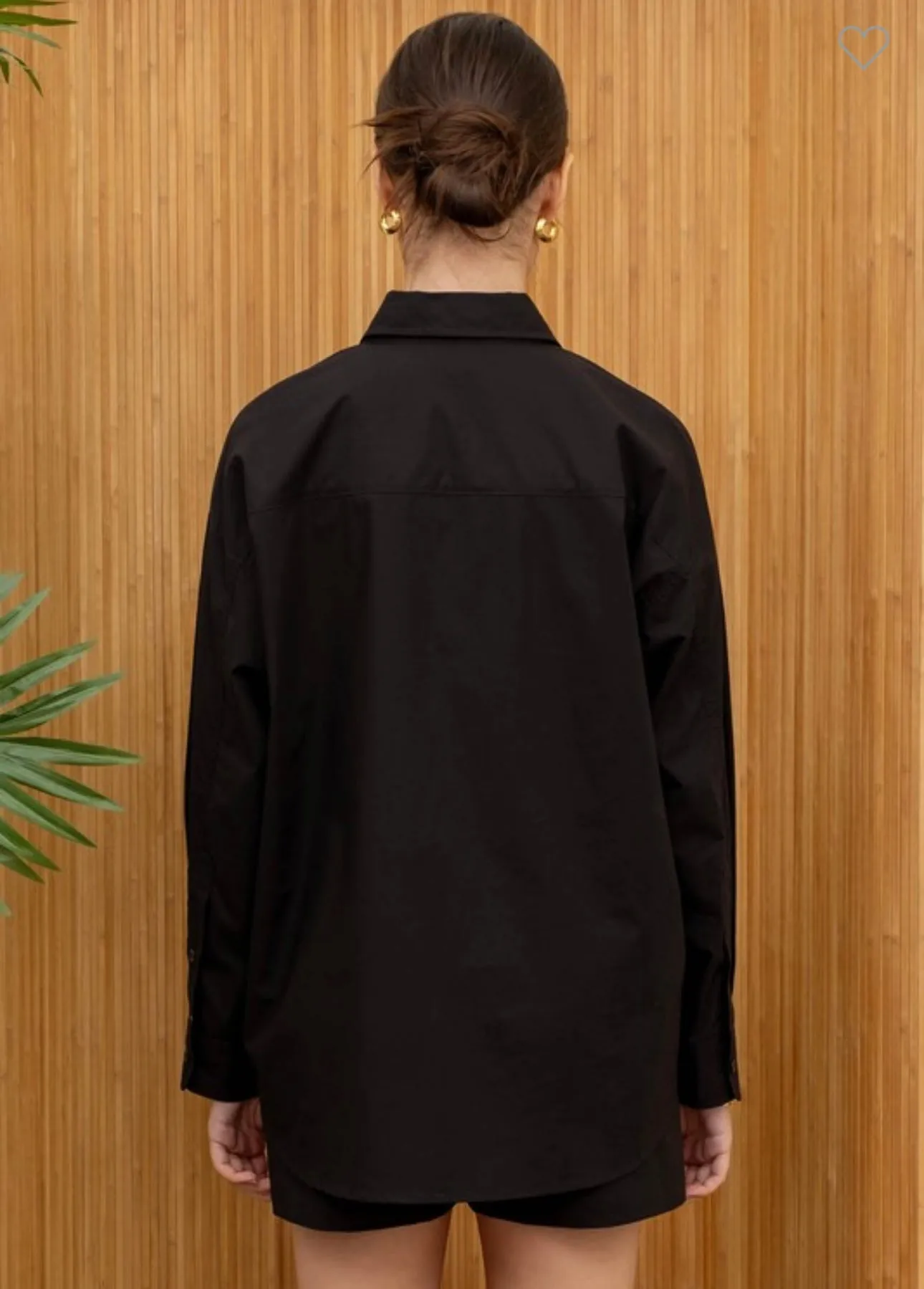 Black Cotton Button Down