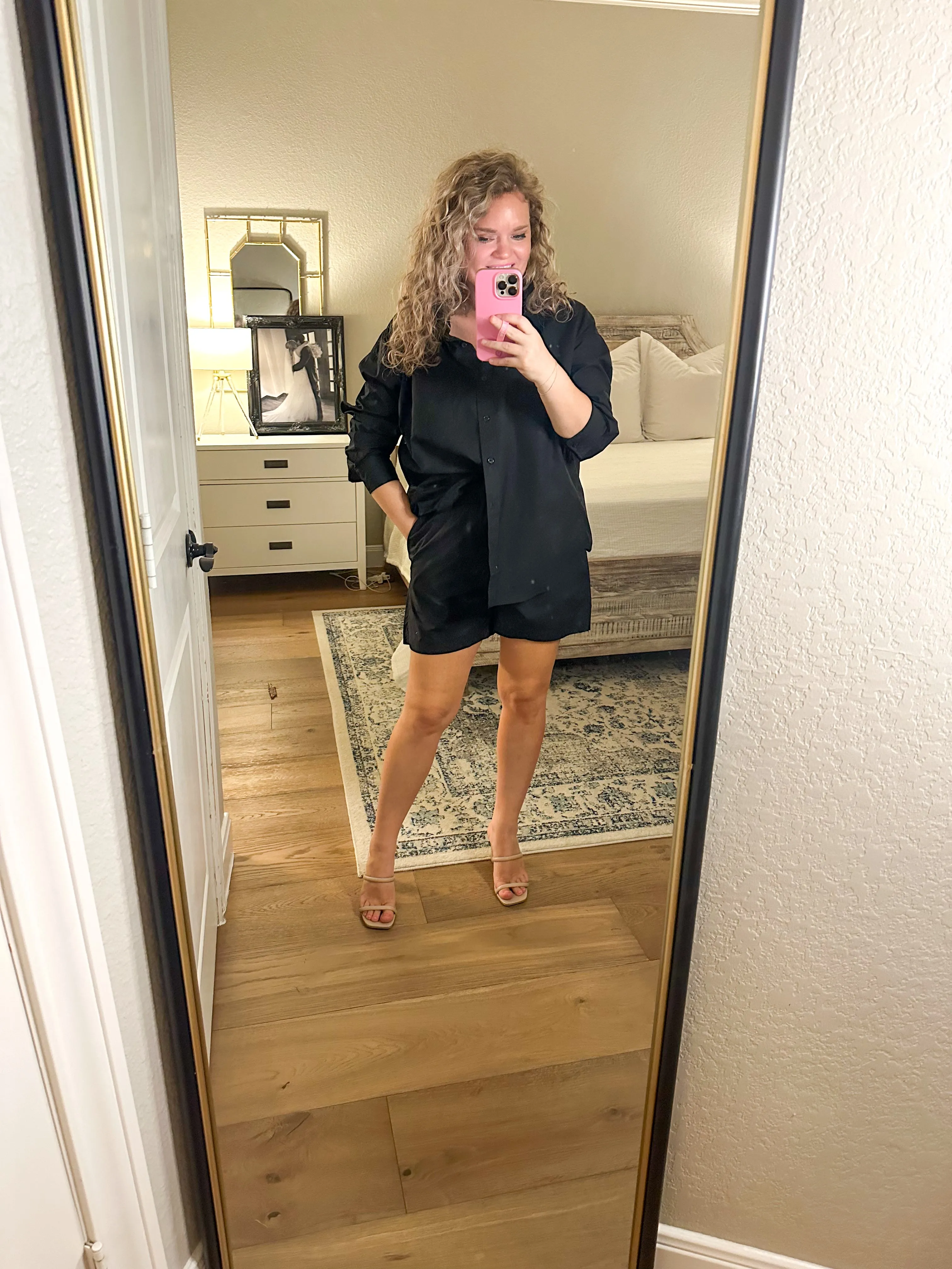 Black Cotton Button Down