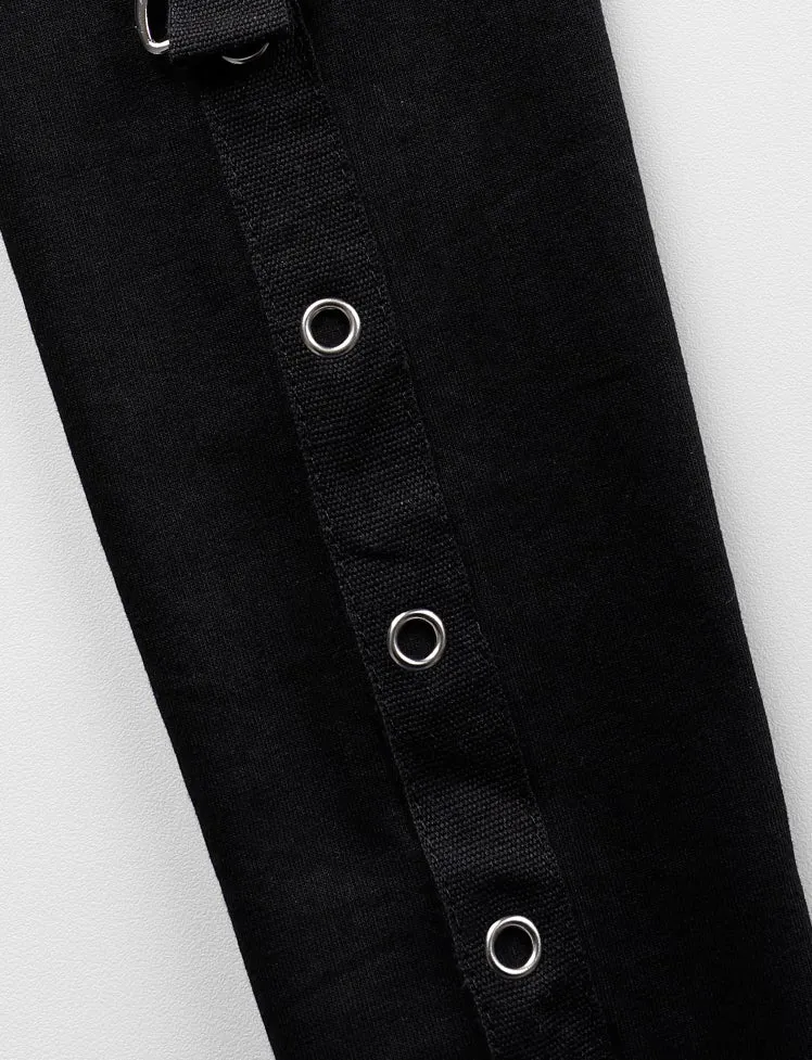 Black Hollow Strap Sweatshirt