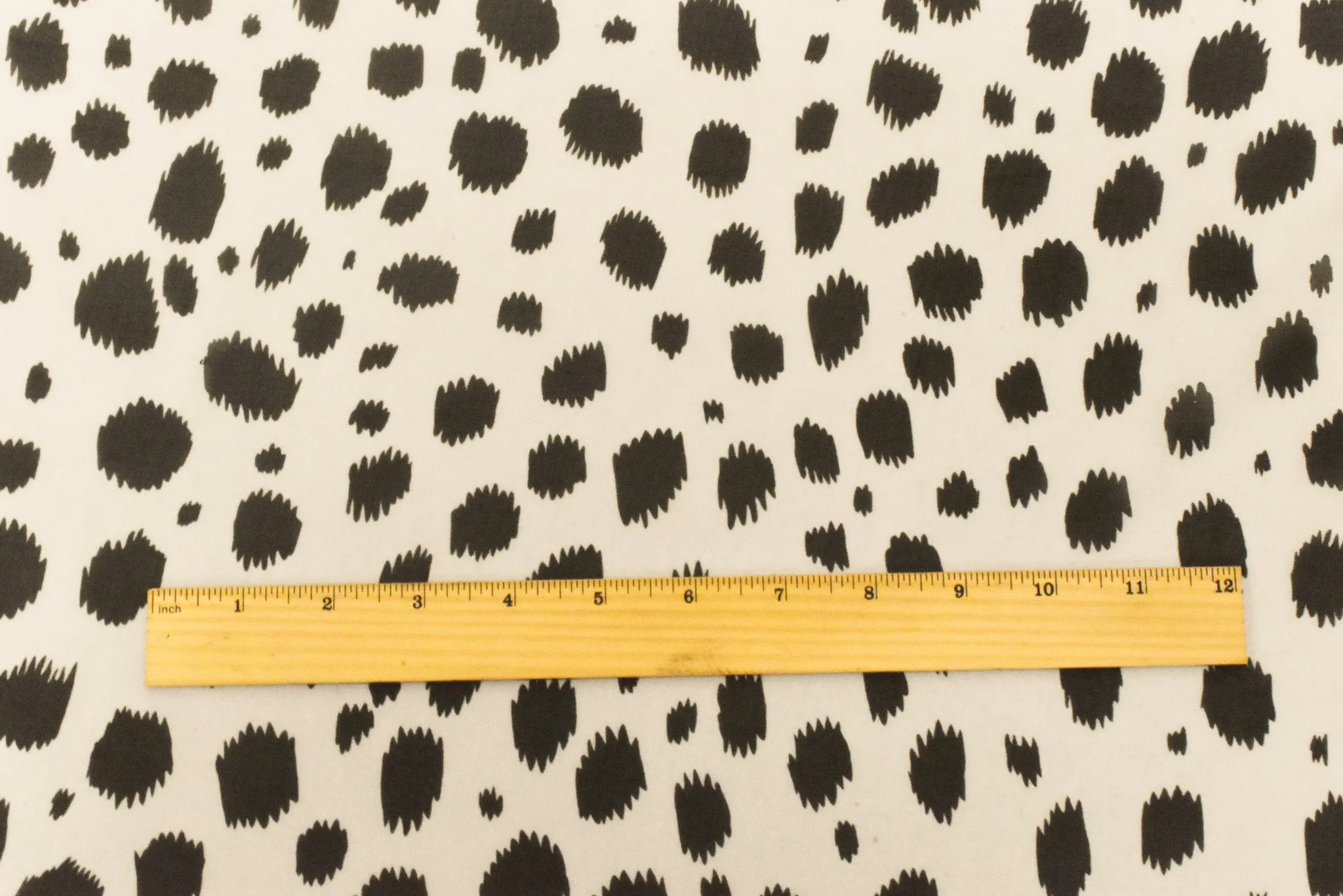 Black-Ivory Famous Designer Silk Spots Printed Chiffon Fabric