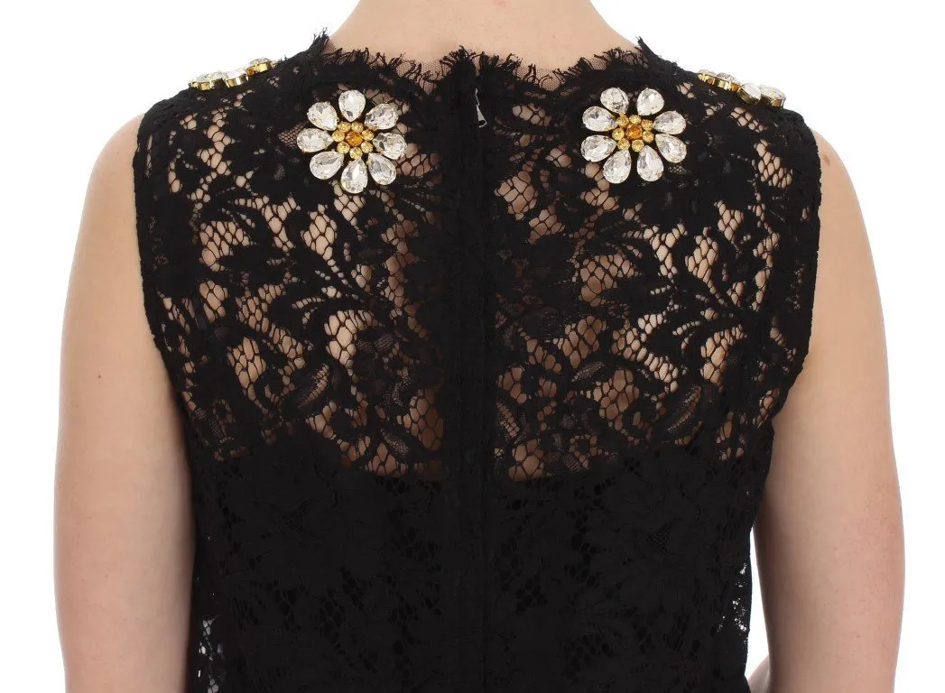 Black Lace Shift Sicily Crystal Dress