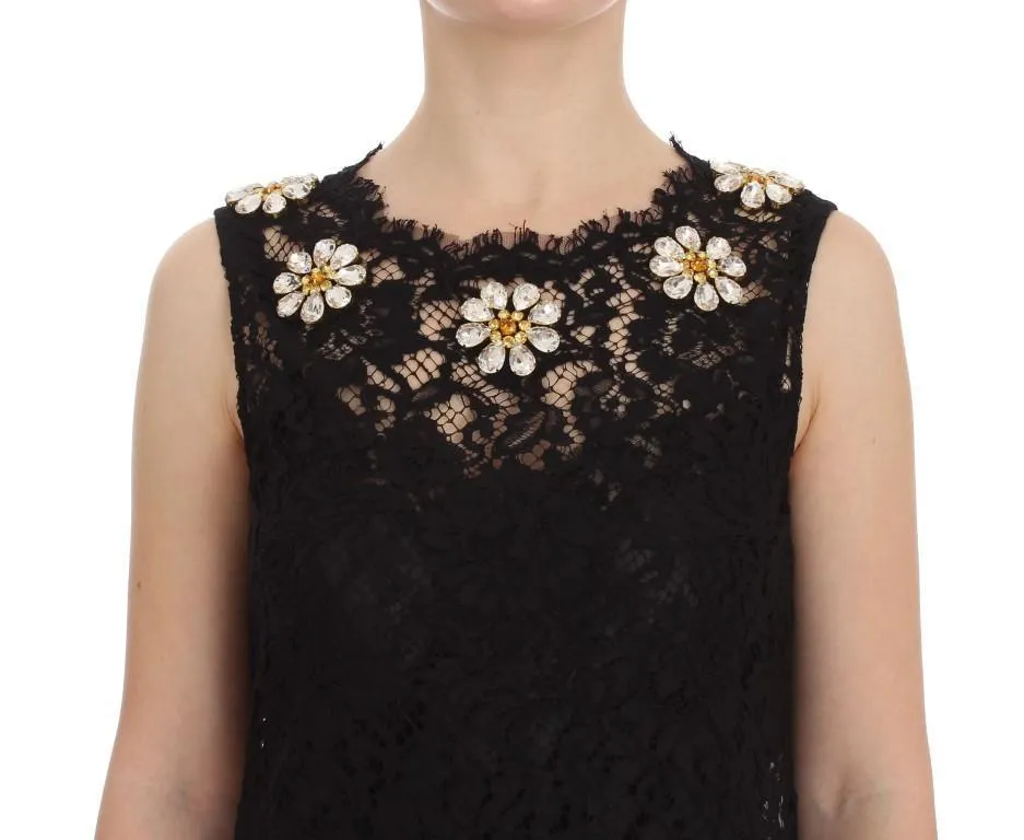 Black Lace Shift Sicily Crystal Dress