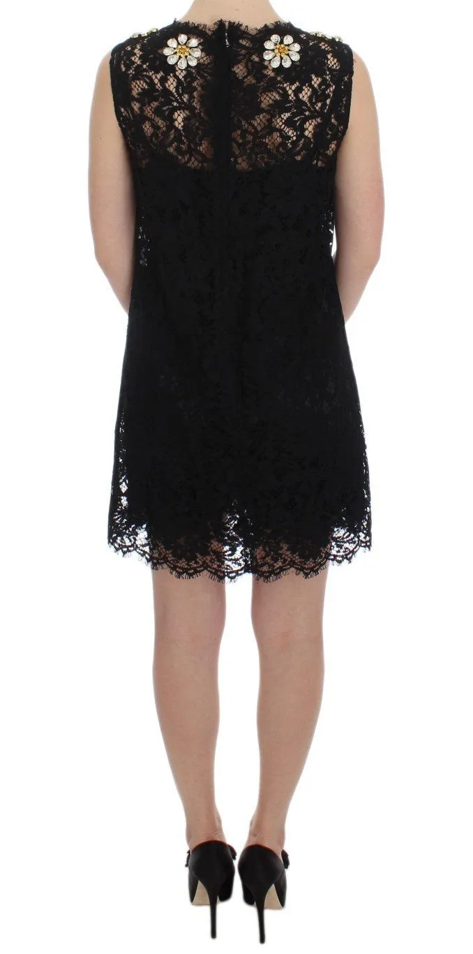 Black Lace Shift Sicily Crystal Dress