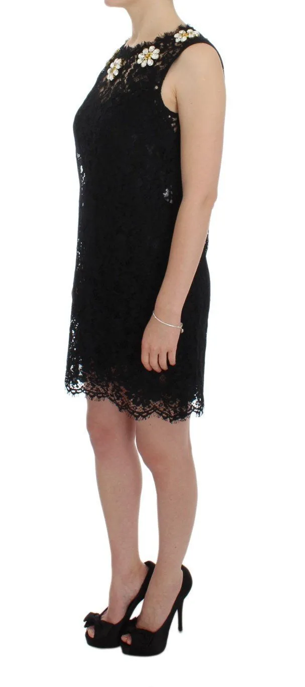 Black Lace Shift Sicily Crystal Dress