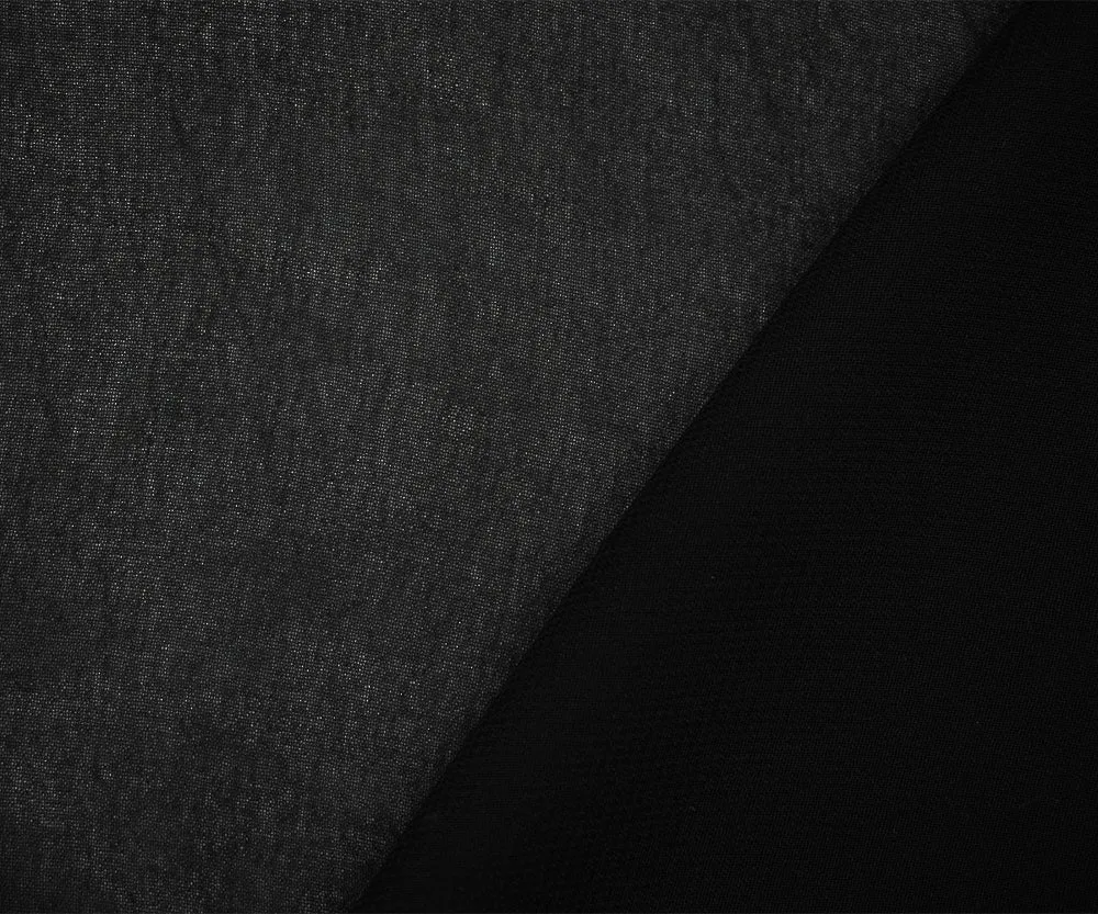 Black Solid Rayon Chiffon Woven Fabric