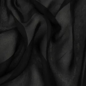 Black Solid Rayon Chiffon Woven Fabric