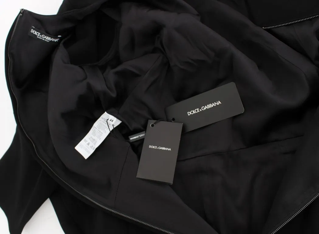 Black Stretch A-Line Shift Crystal Dress
