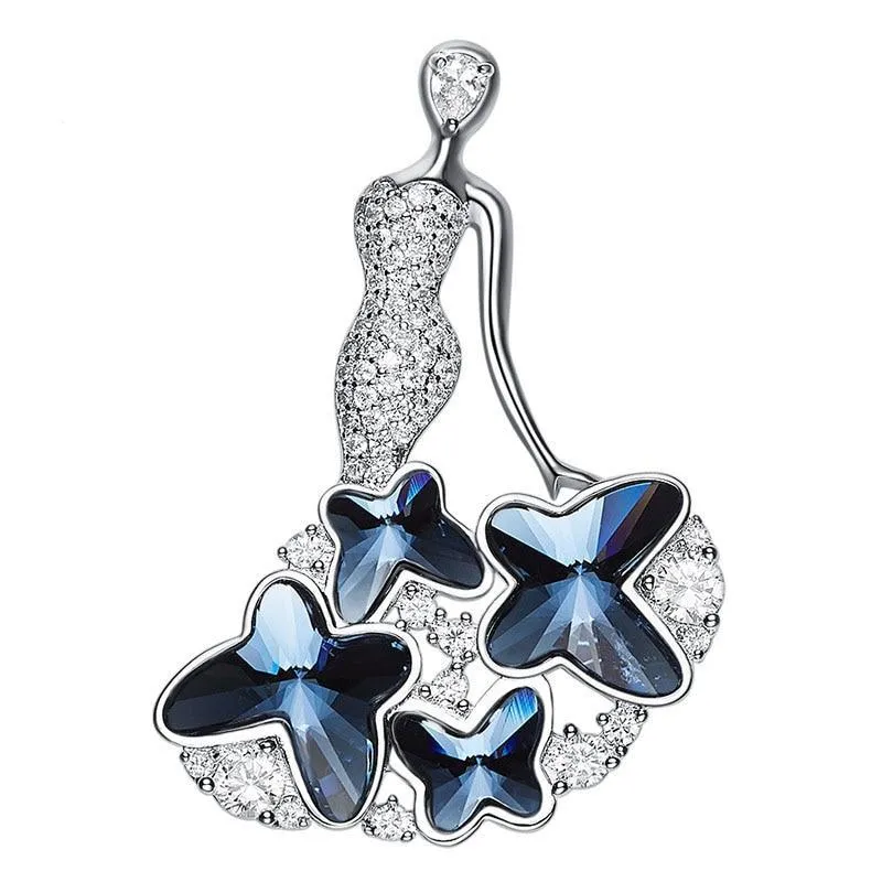 Blue Butterfly Fairy Brooches