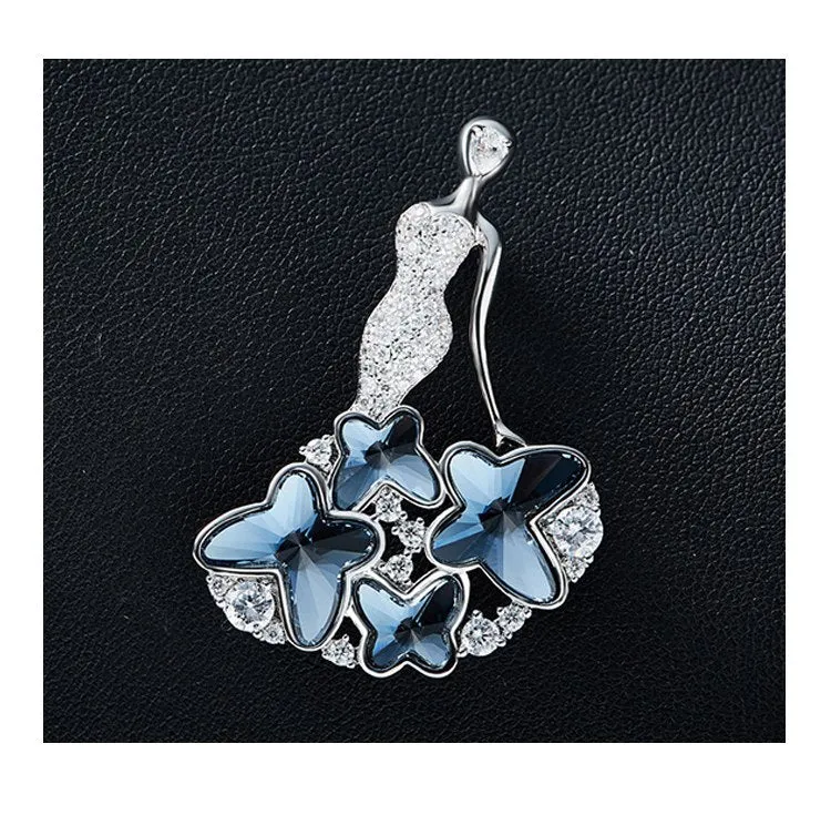 Blue Butterfly Fairy Brooches