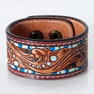 Blue Clear Sky Leather Cuff
