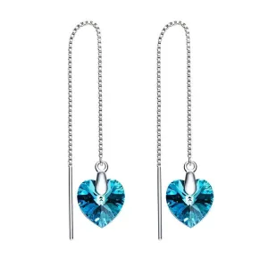 Blue Heart Drop Earrings