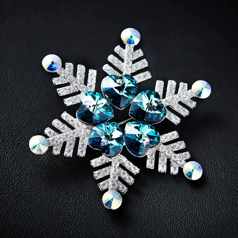 Blue Purple Snowflake Brooches