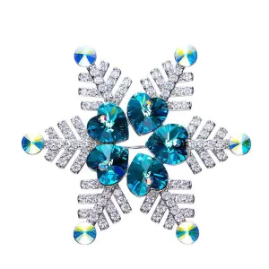 Blue Purple Snowflake Brooches