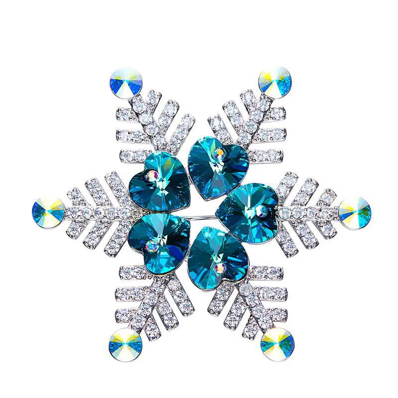 Blue Purple Snowflake Brooches