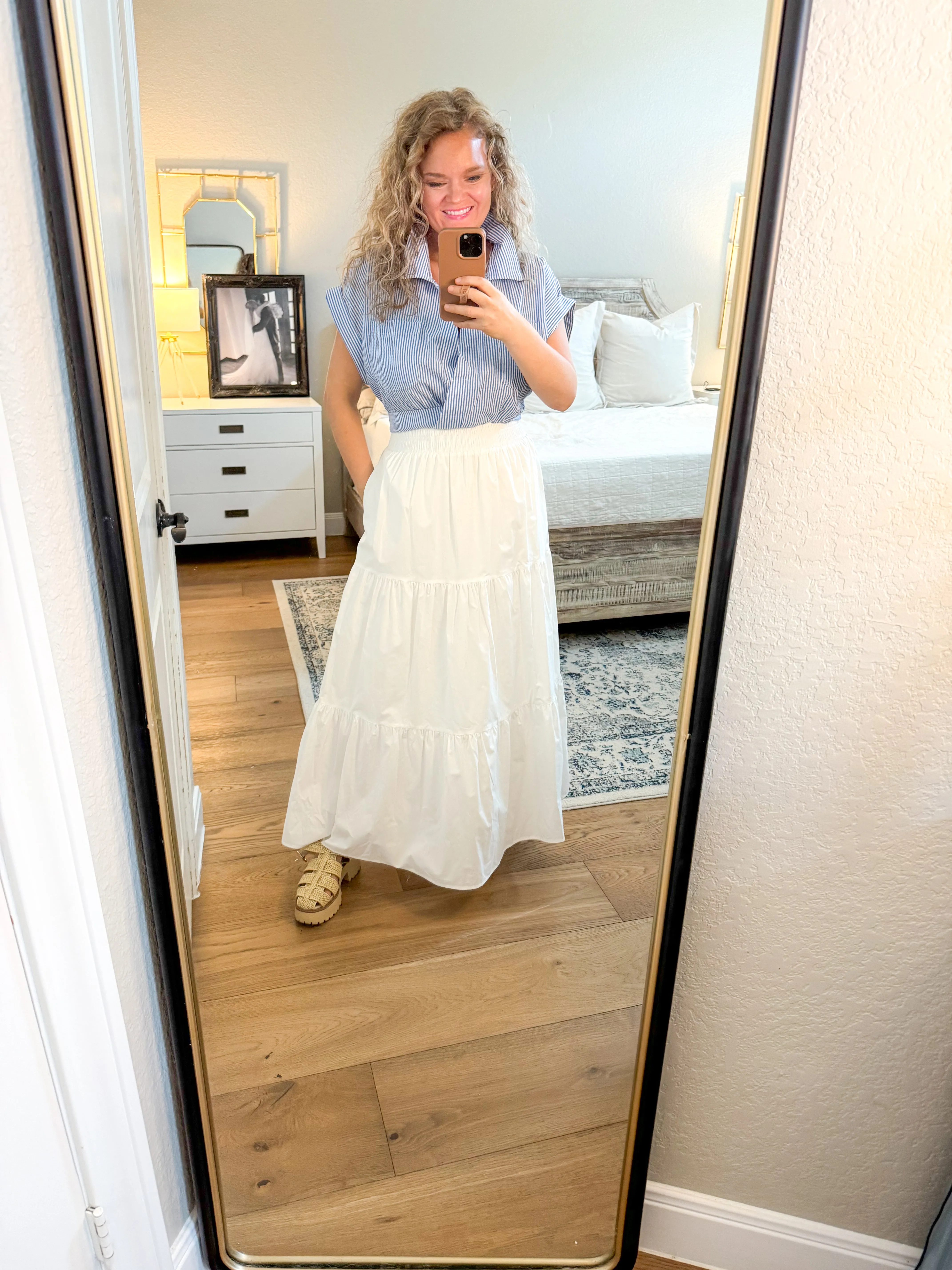 Blue Seersucker Blouse