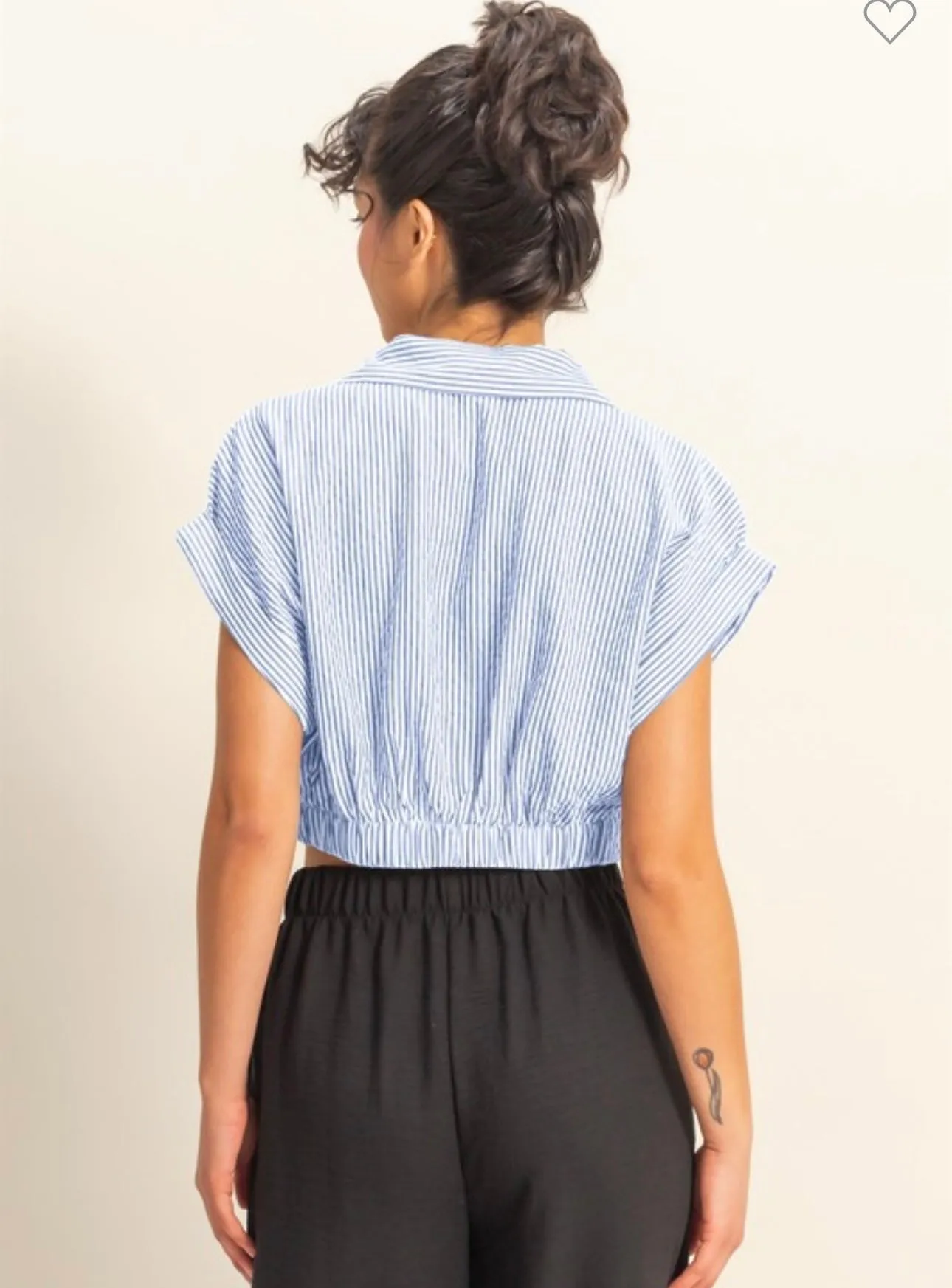 Blue Seersucker Blouse