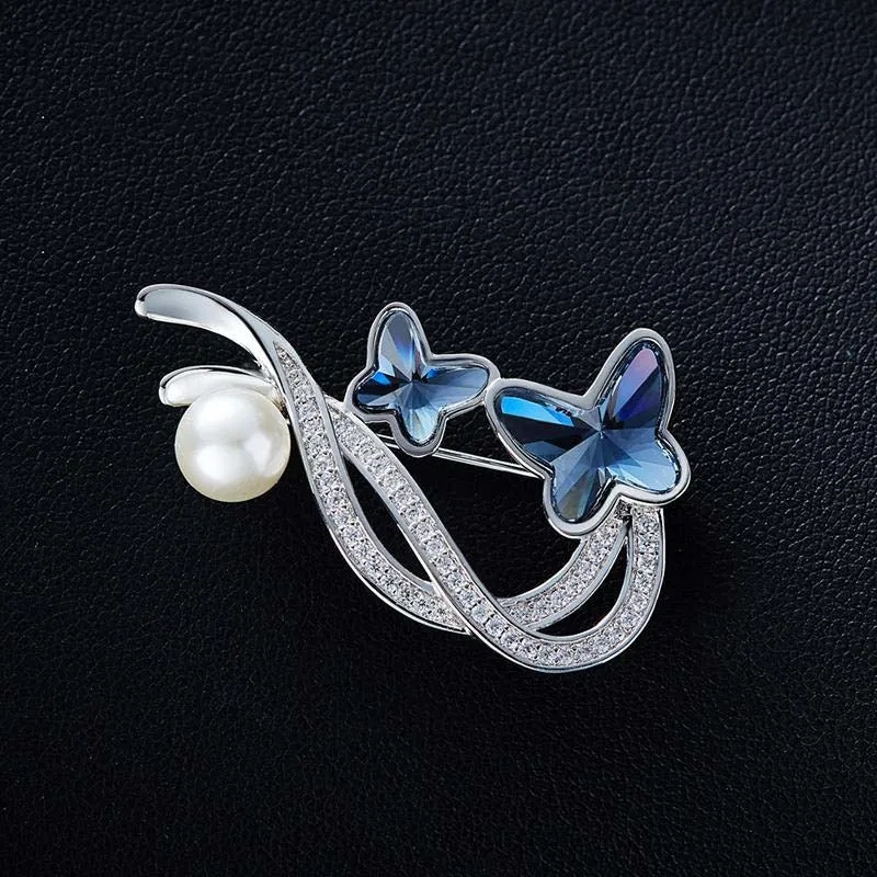 Blue Vintage Butterfly Brooches