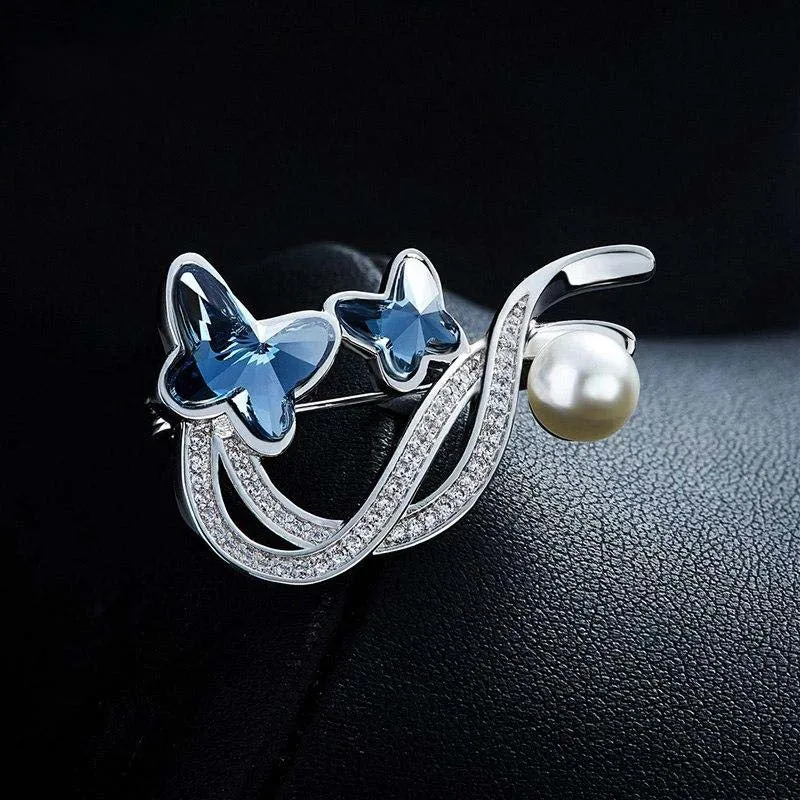 Blue Vintage Butterfly Brooches