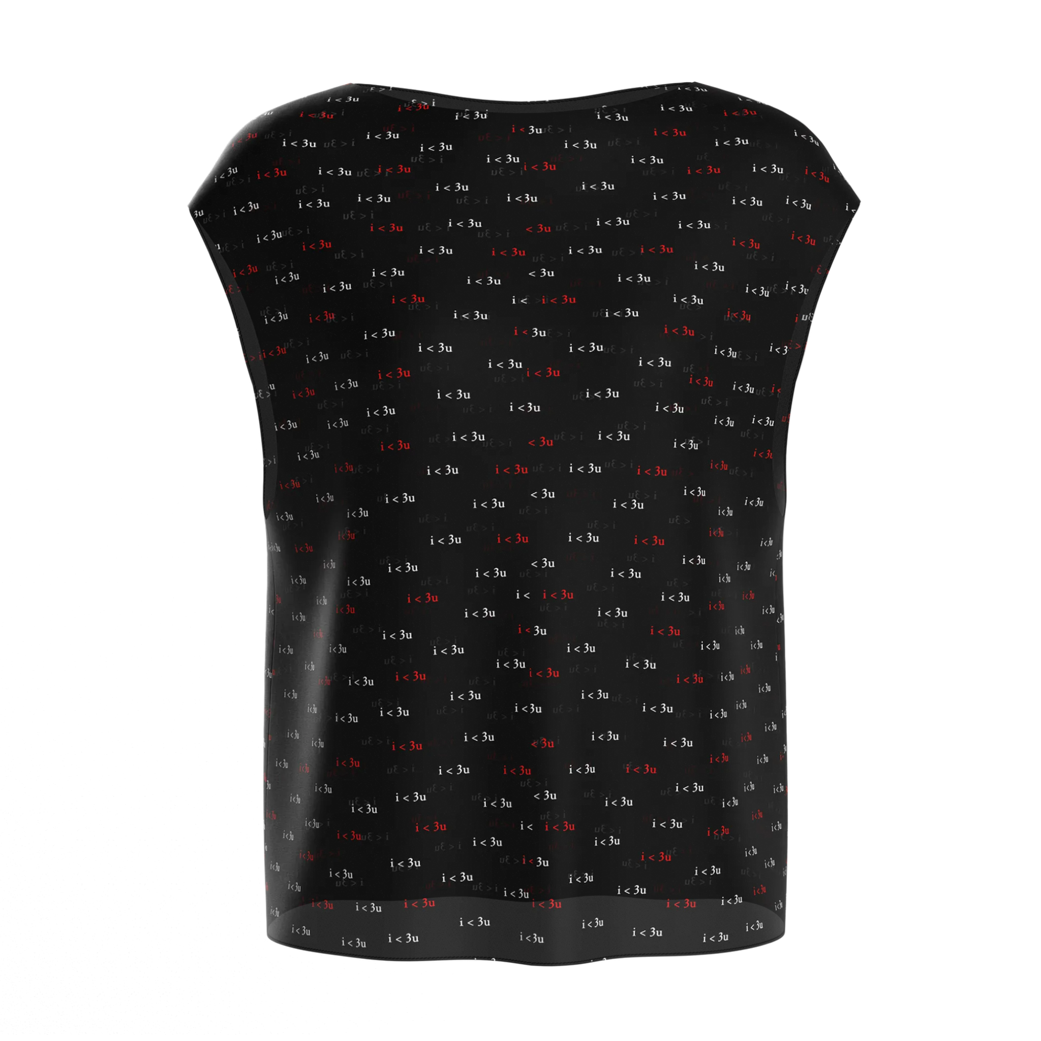 Boat Neck Blouse I Love You Print