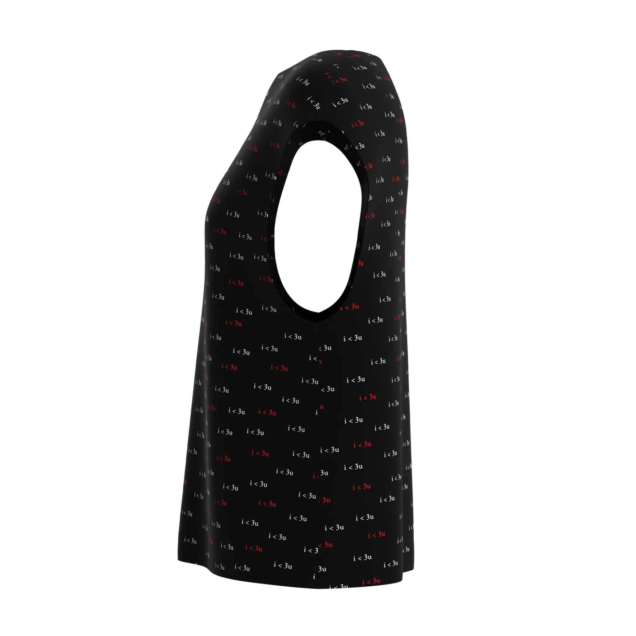 Boat Neck Blouse I Love You Print