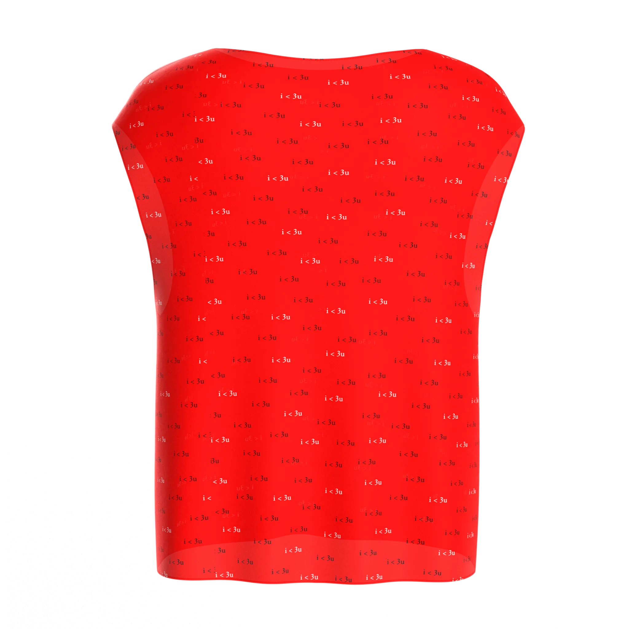 Boat Neck Blouse I Love You Print