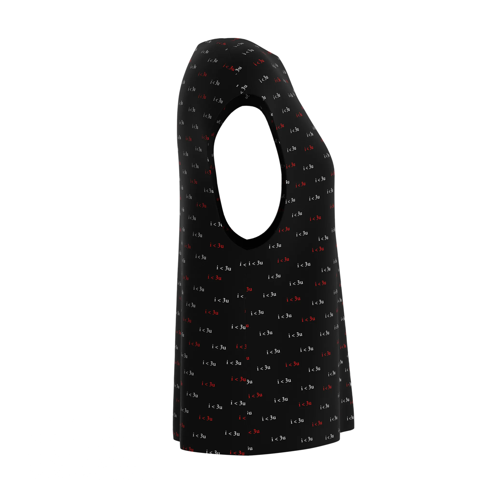 Boat Neck Blouse I Love You Print