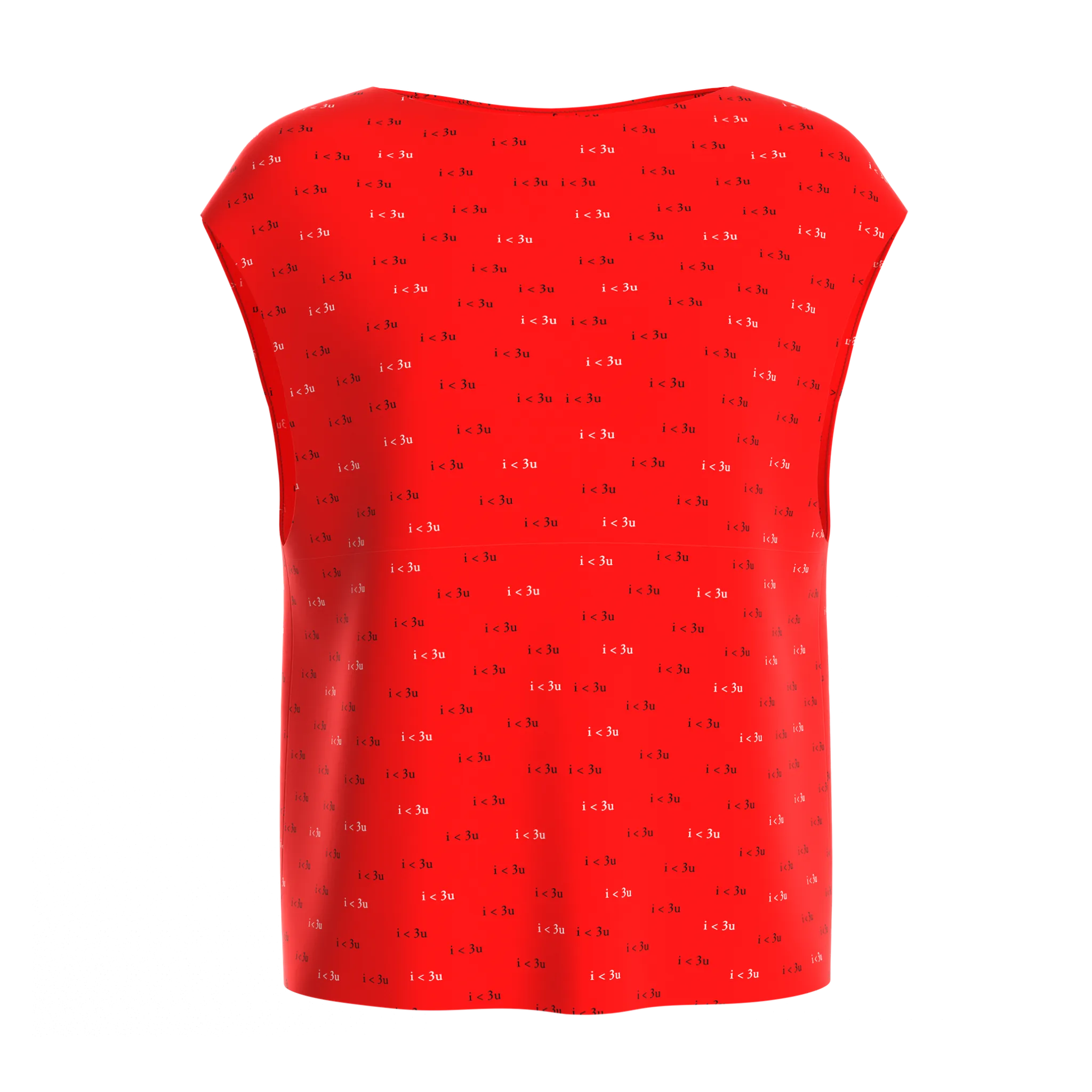 Boat Neck Blouse I Love You Print