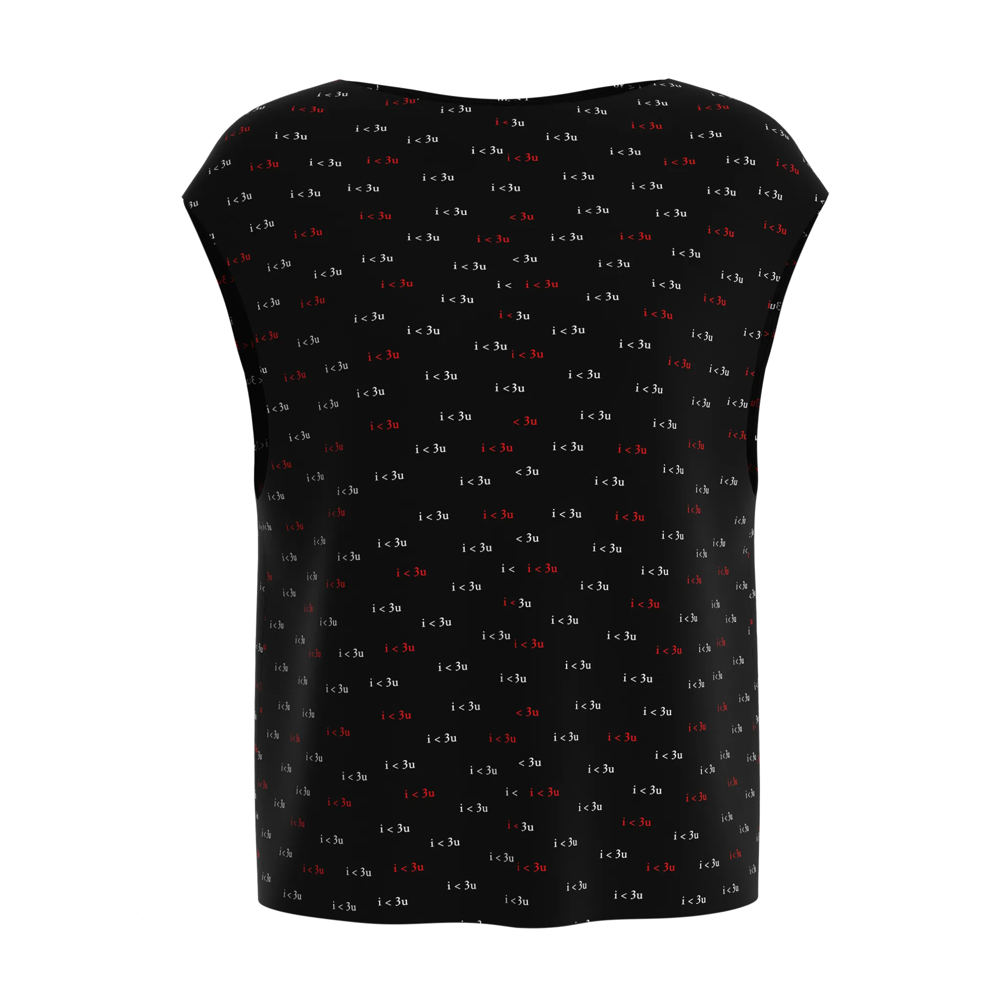 Boat Neck Blouse I Love You Print