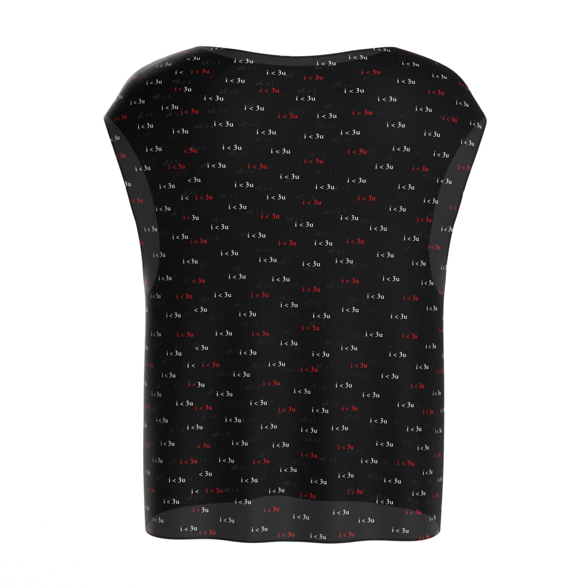 Boat Neck Blouse I Love You Print