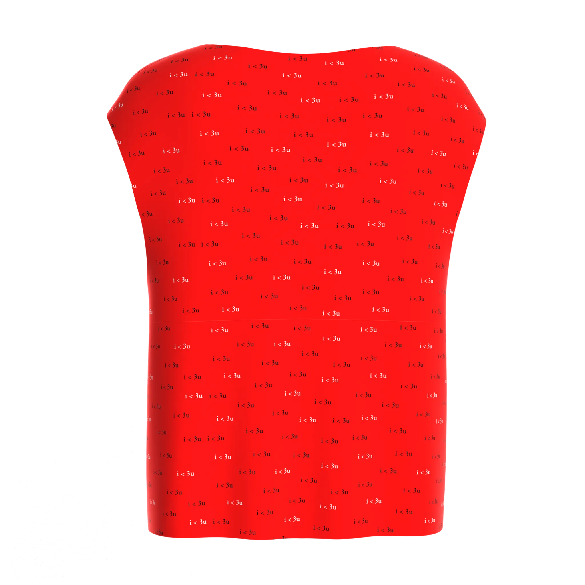 Boat Neck Blouse I Love You Print