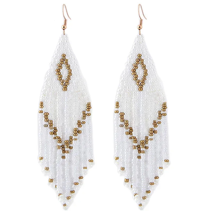 Bohemian Bead Drop Earrings | Ethnic Style Long Earrings | 2024 Statement Jewelry