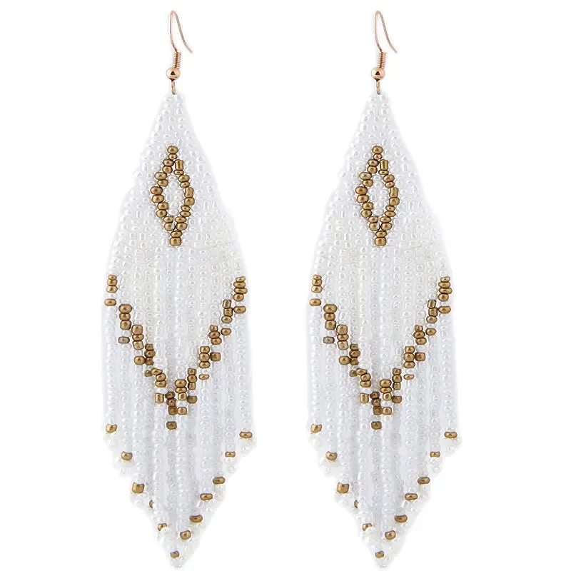Bohemian Bead Drop Earrings | Ethnic Style Long Earrings | 2024 Statement Jewelry