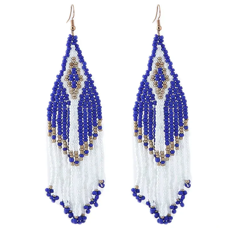 Bohemian Bead Drop Earrings | Ethnic Style Long Earrings | 2024 Statement Jewelry