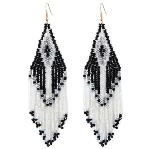 Bohemian Bead Drop Earrings | Ethnic Style Long Earrings | 2024 Statement Jewelry