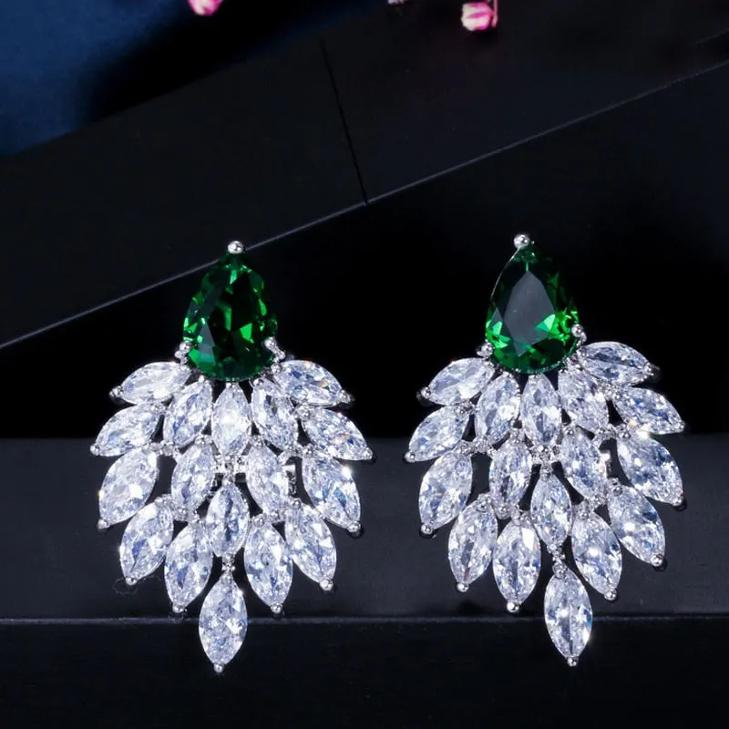 Bohemian Style Marquise CZ Drop Earrings With Cubic Zirconia