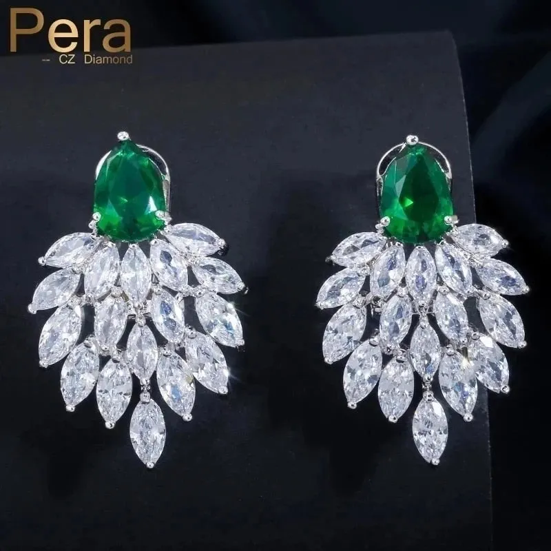 Bohemian Style Marquise CZ Drop Earrings With Cubic Zirconia