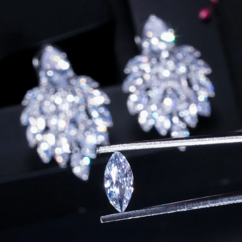 Bohemian Style Marquise CZ Drop Earrings With Cubic Zirconia