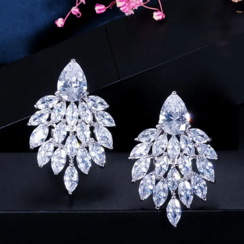Bohemian Style Marquise CZ Drop Earrings With Cubic Zirconia