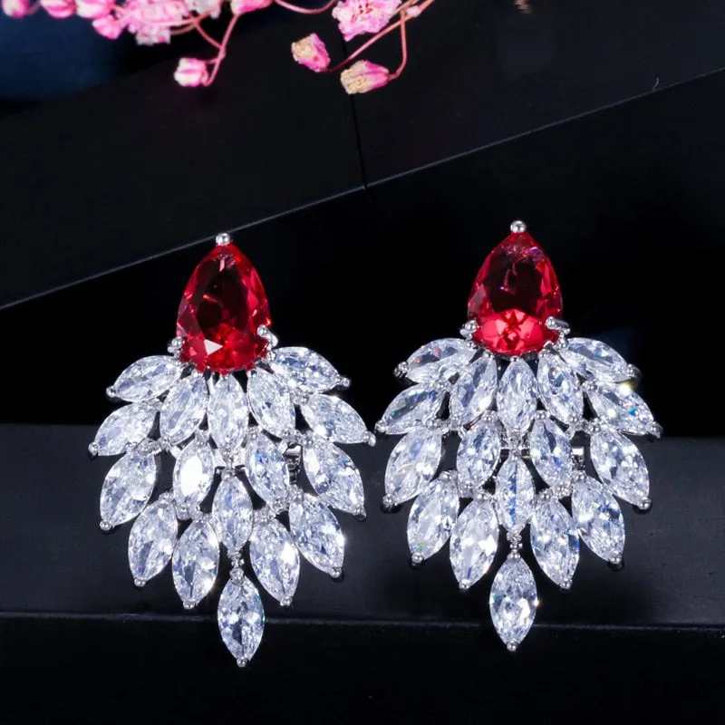 Bohemian Style Marquise CZ Drop Earrings With Cubic Zirconia