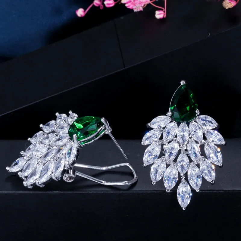 Bohemian Style Marquise CZ Drop Earrings With Cubic Zirconia