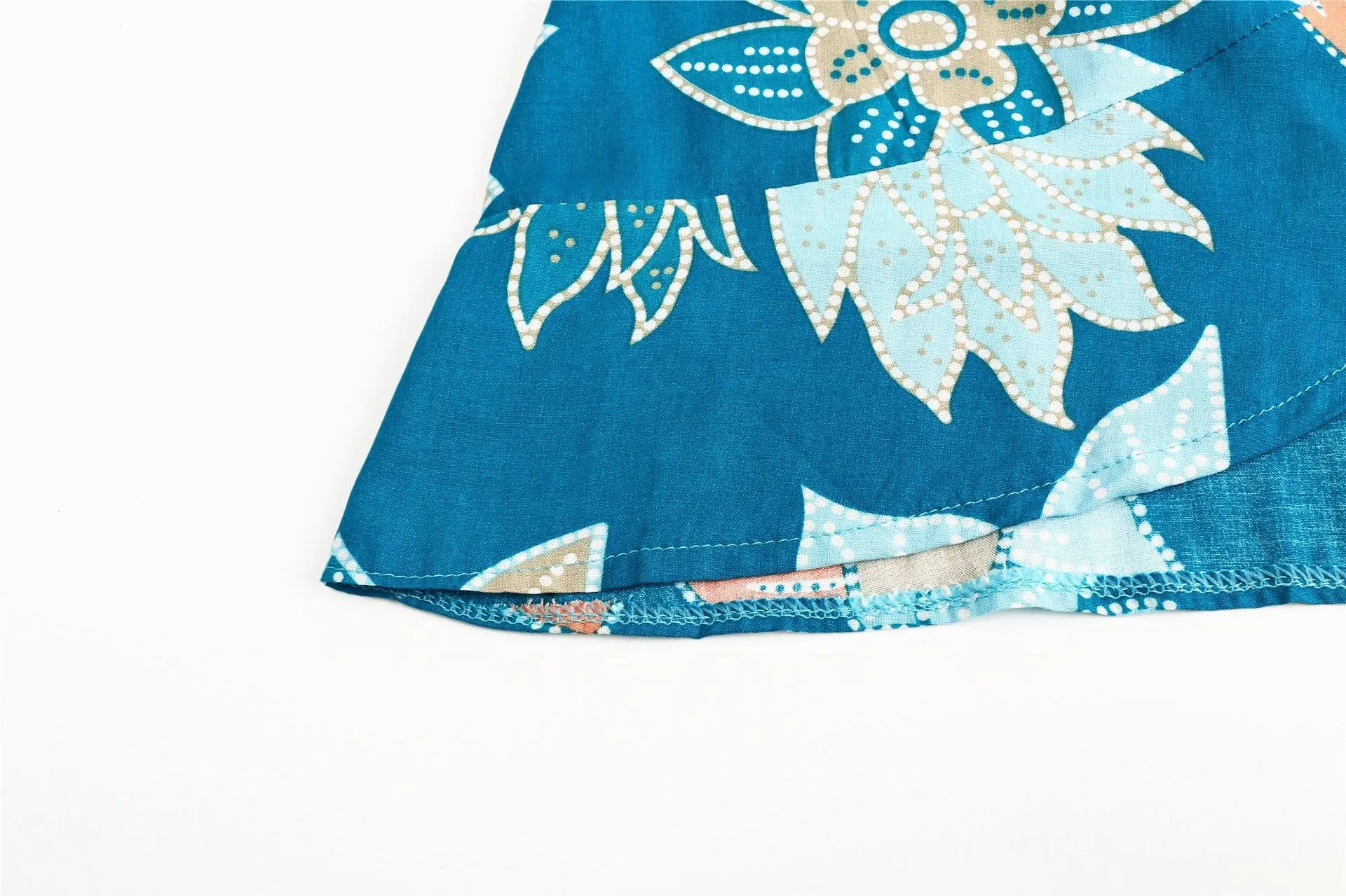 Bohemian V-neck Tie Print Irregular Mini Dress