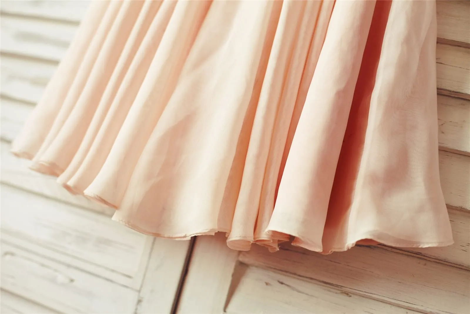 Boho Beach Blush Pink Chiffon Straps Flower Girl Dress