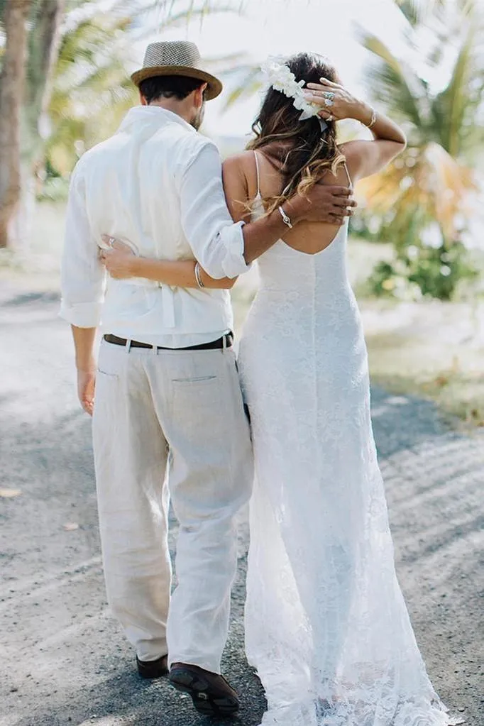 Boho Style Lace Bridal Dress for Summer Weddings