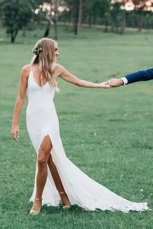 Boho Style Lace Bridal Dress for Summer Weddings
